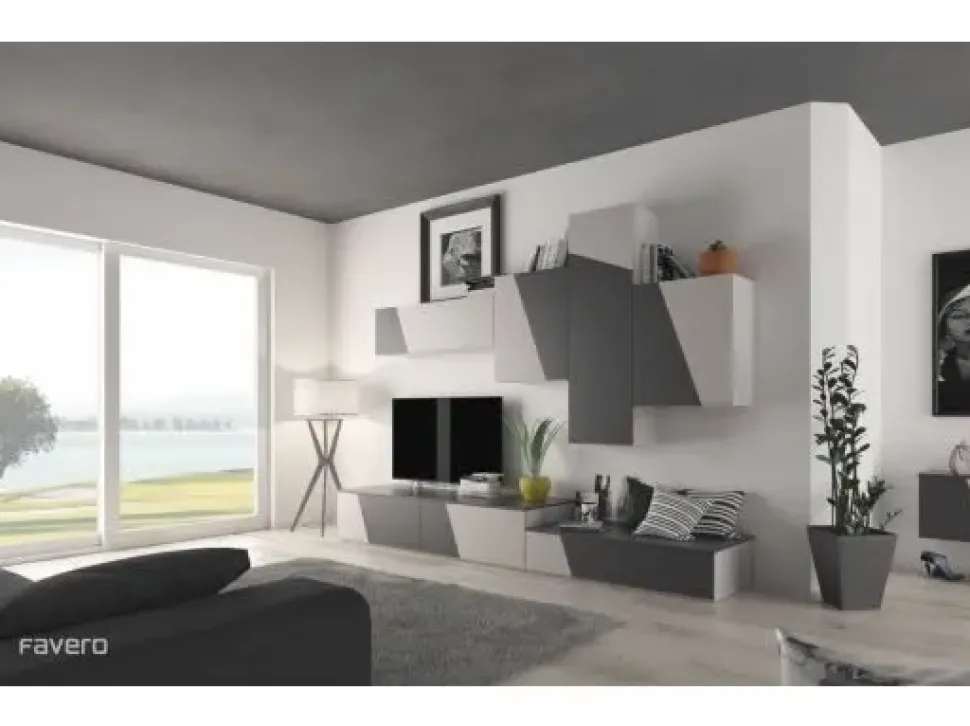 Parete attrezzata Composizione disegual - 3rf 1010 Favero in stile moderno a prezzo ribassato