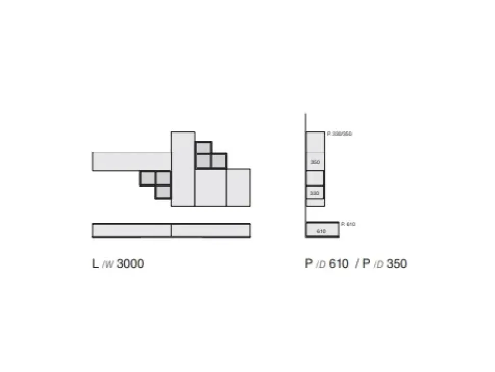 Parete attrezzata Favero Composizione 5cento - 3RF 1250_A