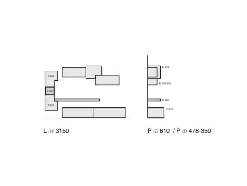 Parete attrezzata Favero 3RF 1315_A