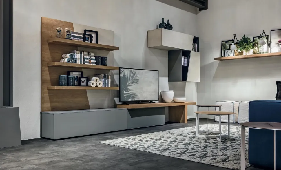 Parete attrezzata in laccato opaco stile moderno A064 Tomasella