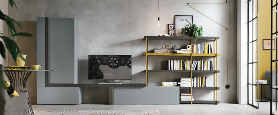 Parete attrezzata in laccato opaco stile moderno A080 Tomasella