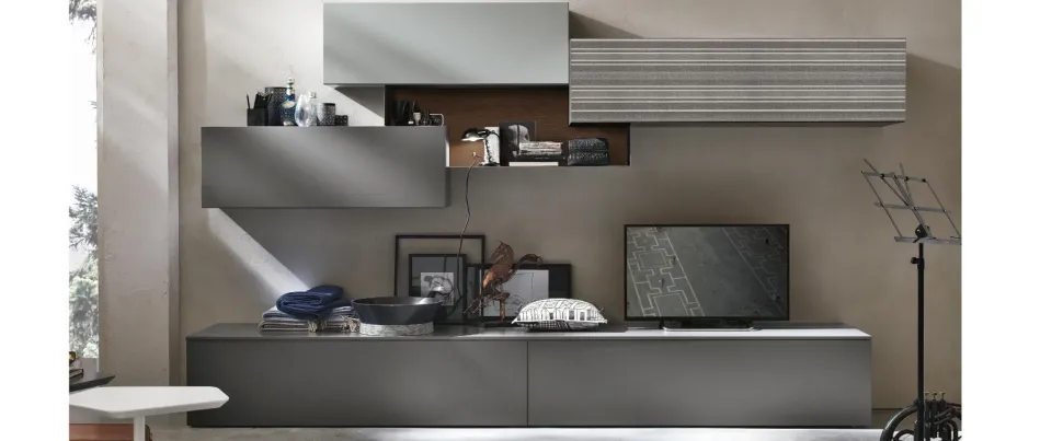 Parete attrezzata in laccato opaco stile moderno A069 Tomasella