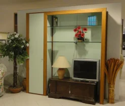 Parete attrezzata in legno stile moderno Soggiorno Artigianale