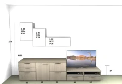 Parete attrezzata in stile moderno Colombini in laminato materico Offerta Outlet