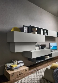 Parete attrezzata in stile design Sangiacomo in laccato opaco Offerta Outlet