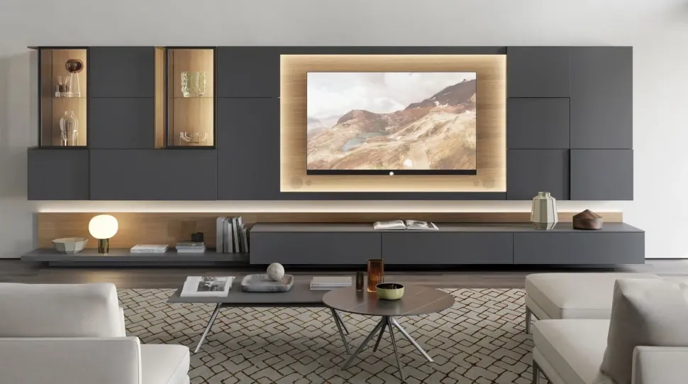 Parete attrezzata in stile design Martina di Artigianale in Offerta Outlet