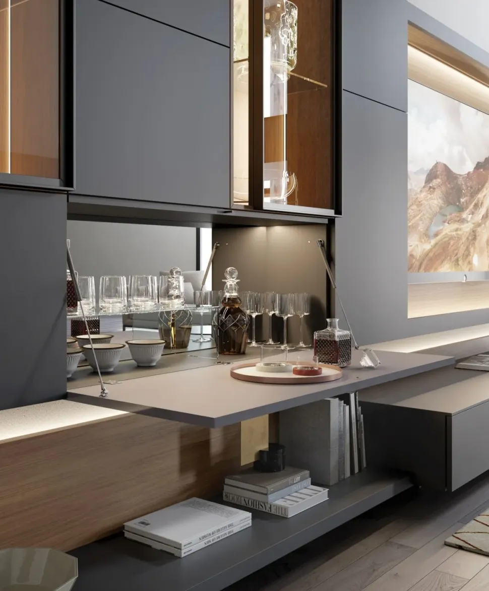 Parete attrezzata in stile design Martina di Artigianale in Offerta Outlet