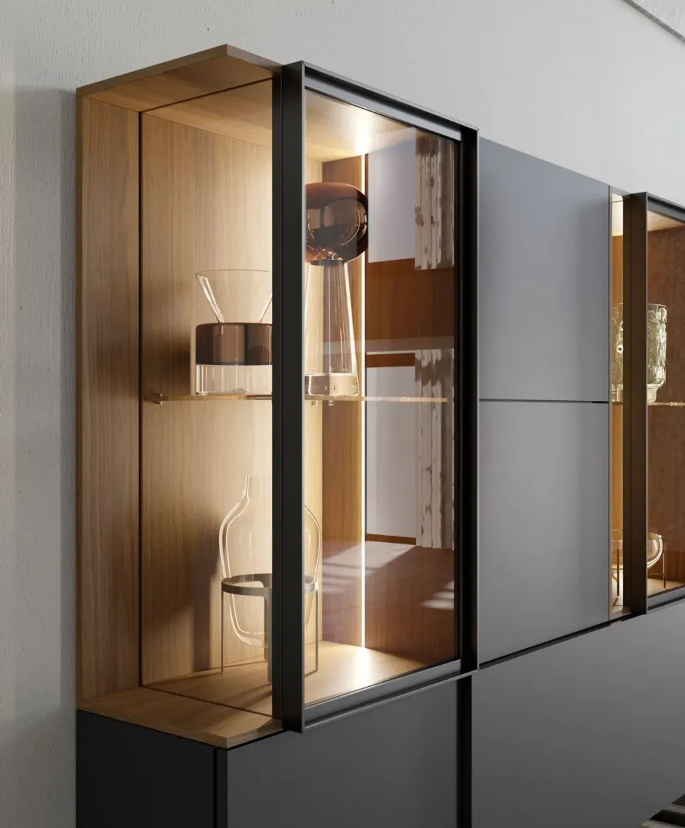 Parete attrezzata in stile design Martina di Artigianale in Offerta Outlet