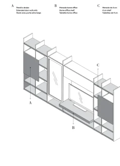 Parete attrezzata Mito 5.0 - qsm611 Imab in stile design a prezzo ribassato