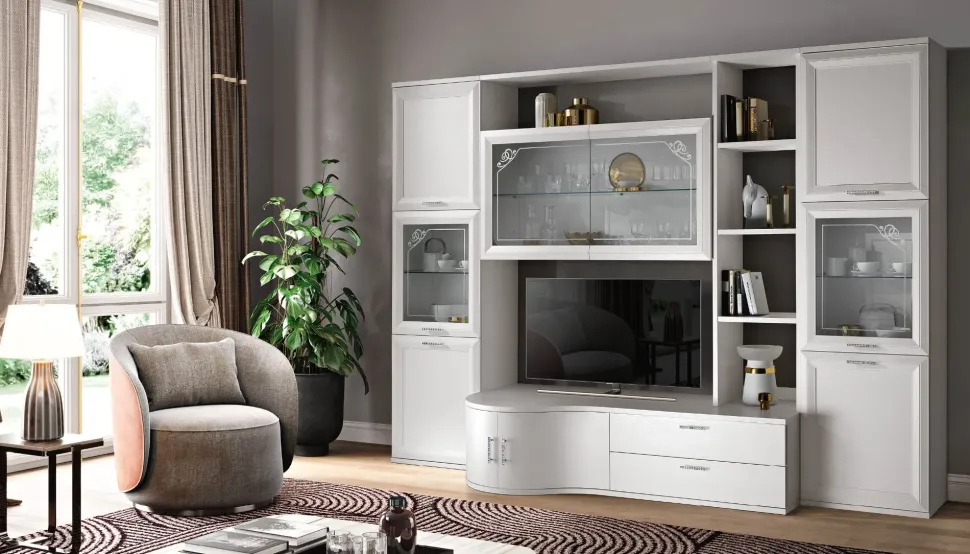 Parete attrezzata Mobile soggiorno modello jazz Gierre mobili in stile moderno a prezzo ribassato