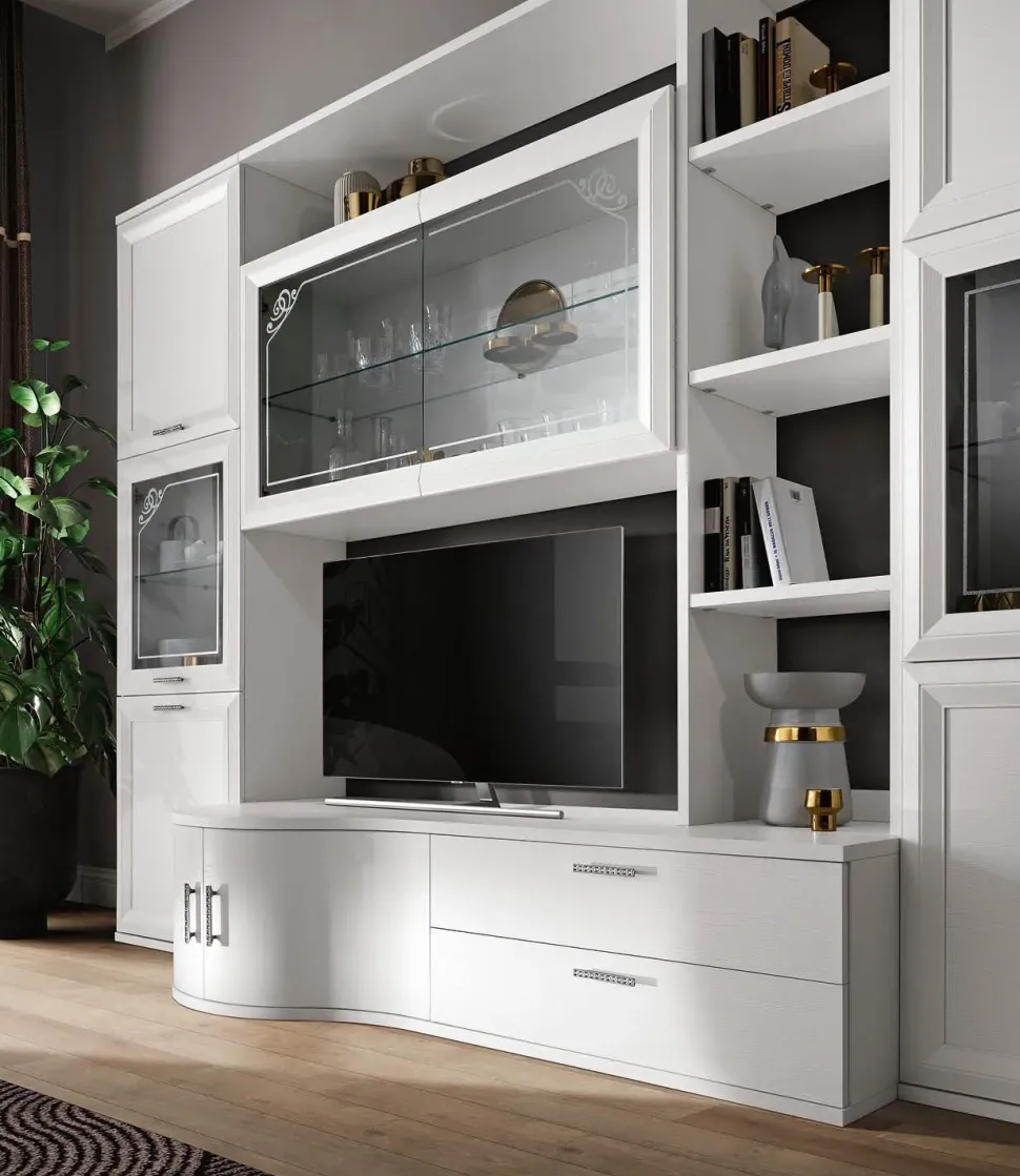 Parete attrezzata Mobile soggiorno modello jazz Gierre mobili in stile moderno a prezzo ribassato