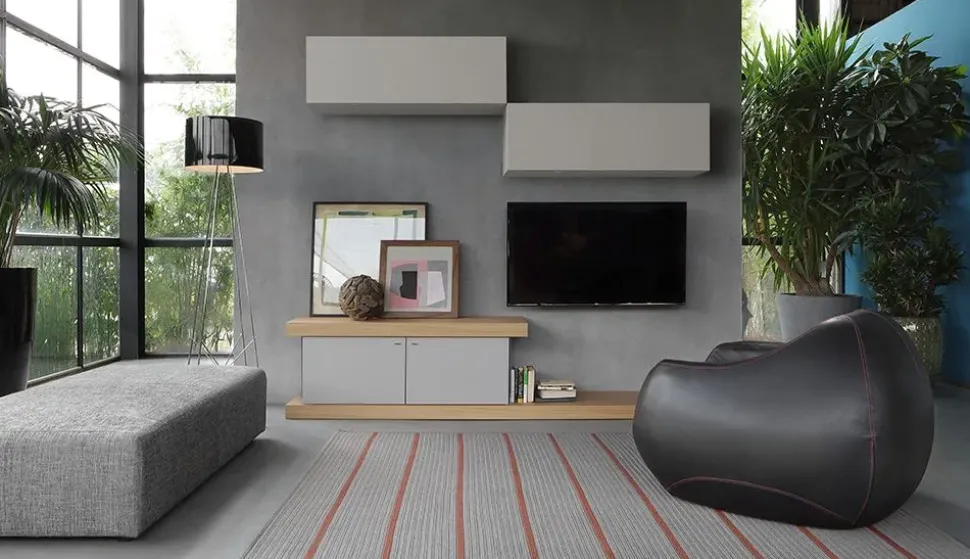 Parete attrezzata modello F2/ form line 240 con pensili di Forme’s: richiedi il prezzo riservato