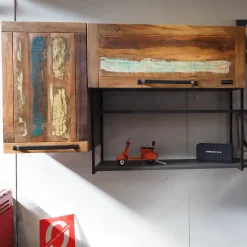 Parete attrezzata Parete soggiorno industrial e legno di Nuovi mondi collection in OFFERTA OUTLET