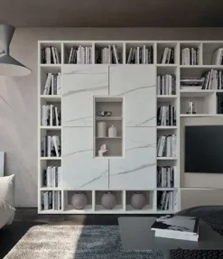 Parete attrezzata Parete luxury in laminam luxury Md work in stile design a prezzo ribassato