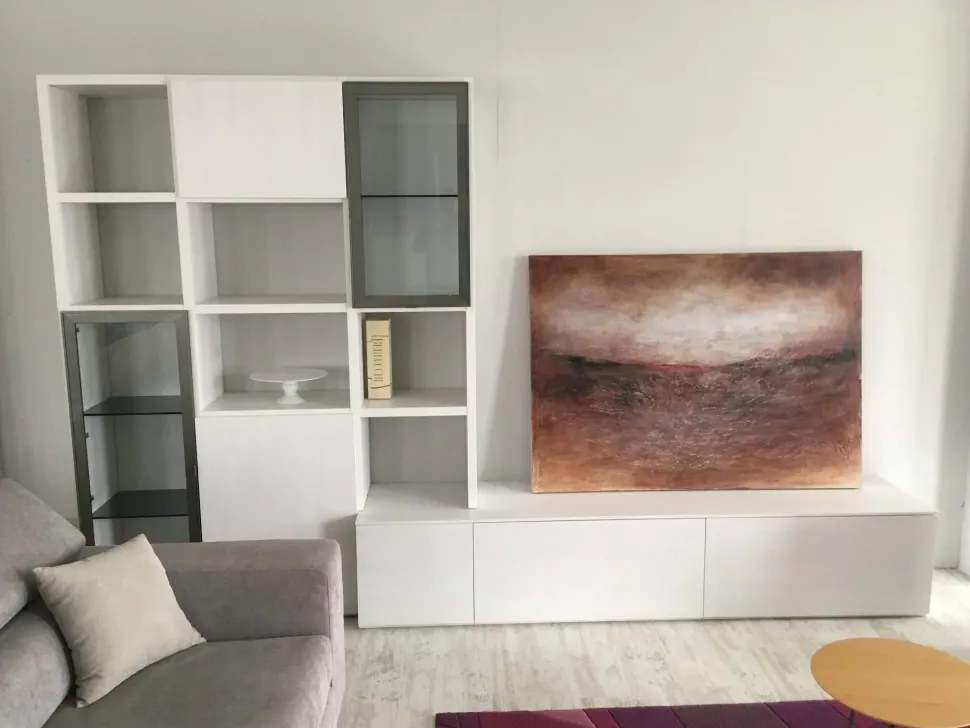 Parete attrezzata Parete tv santa lucia olmo gesso Santalucia in stile moderna a prezzo scontato