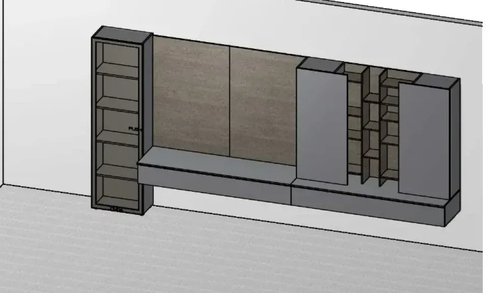 Parete attrezzata Qmc002 Imab in stile moderna a prezzo ribassato