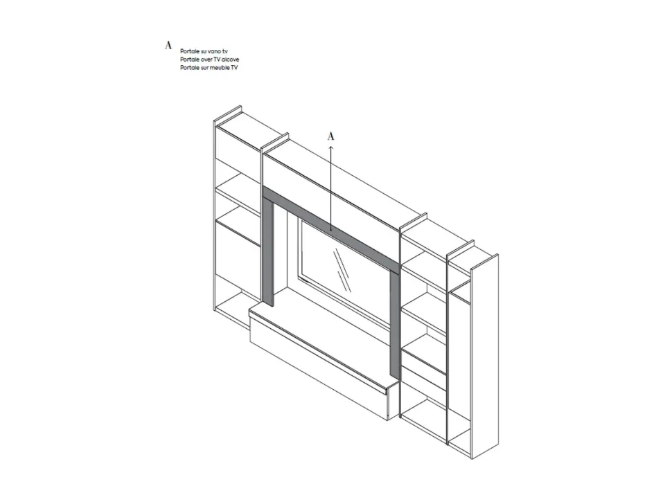 Parete attrezzata Qsm 637 di Imab scontata del 50%