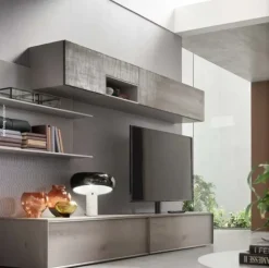 Parete attrezzata Seta Maronese acf in stile moderno a prezzo ribassato