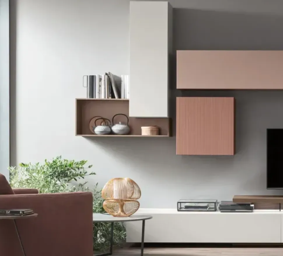 Parete attrezzata Seta unix su2202 Maronese acf in stile moderna a prezzo ribassato