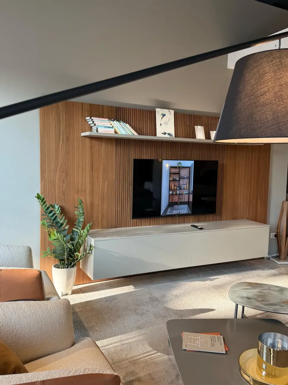 Parete attrezzata Soggiorno boiserie Pianca in stile design a prezzo ribassato