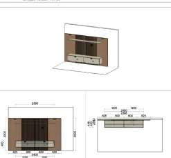 Parete attrezzata Soggiorno boiserie Pianca in stile design a prezzo ribassato