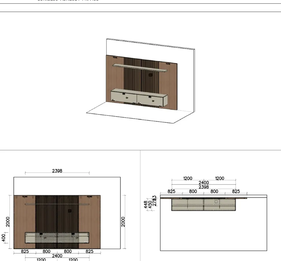 Parete attrezzata Soggiorno boiserie Pianca in stile design a prezzo ribassato
