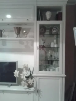 Parete attrezzata Soggiorno prestige dressy laccato bianco Prestige in stile classica a prezzo ribassato