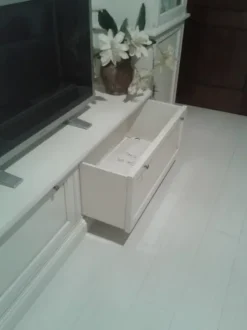 Parete attrezzata Soggiorno prestige dressy laccato bianco Prestige in stile classica a prezzo ribassato