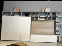 Parete attrezzata Spazioteca Pianca in stile moderna a prezzo scontato