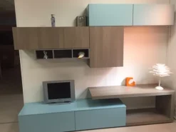 Parete attrezzata Start Villanova in laminato materico in Offerta Outlet