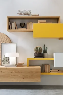 Parete attrezzata Su2105 giallo di Artigianale in OFFERTA OUTLET