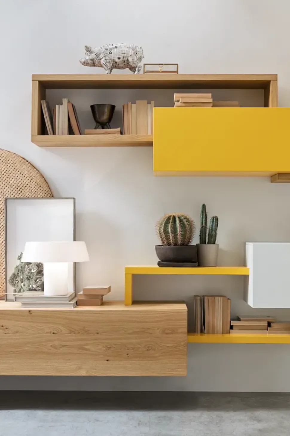 Parete attrezzata Su2105 giallo di Artigianale in OFFERTA OUTLET