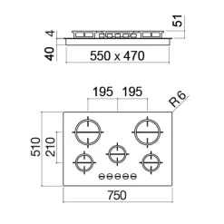 Piano cottura di grande qualità Barazza Mood 1pmd70  in offerta