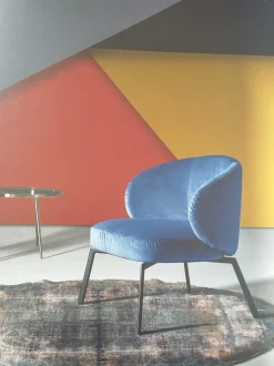 Poltrona Blu Artigianale in Tessuto SCONTATA