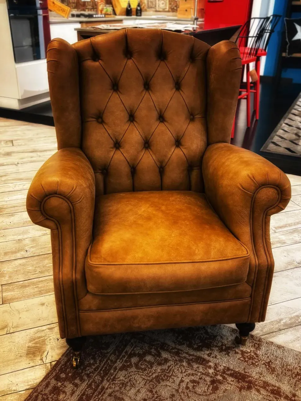 Poltrona in stile classica Poltrona in pelle capitonnè Epòque in Offerta Outlet