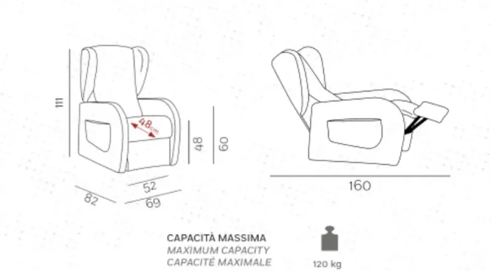 Poltrona in stile moderna Anna Vitarelax in Offerta Outlet