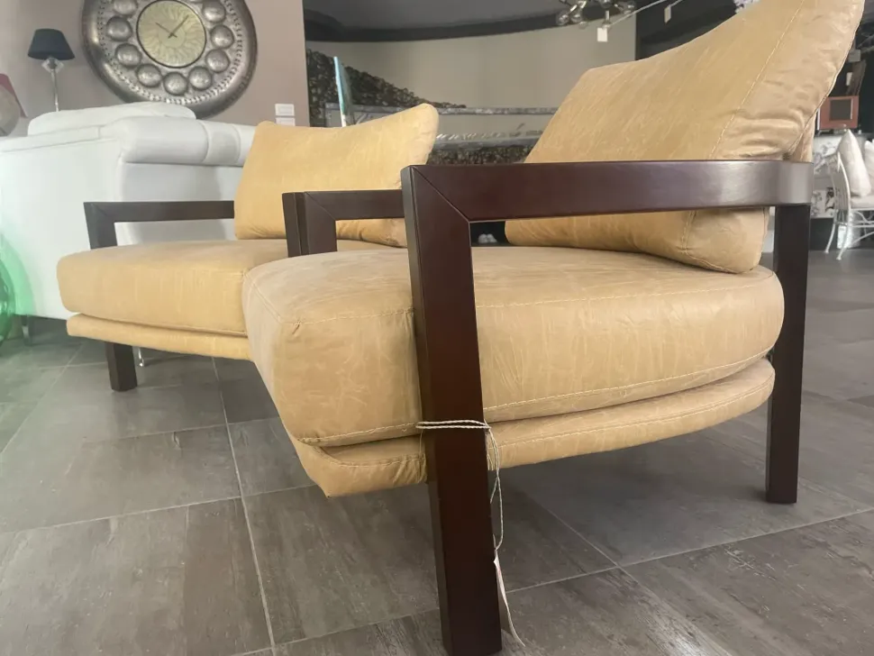 Poltrona in stile rustica Poltrone in pelle vintage Artigianale in Offerta Outlet