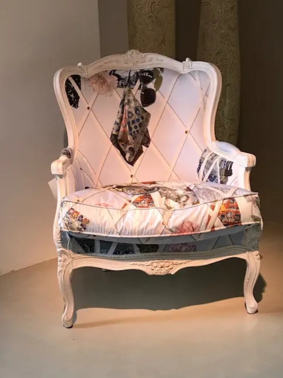 Poltrona in stile shabby shic Bergere ground Modà in Offerta Outlet