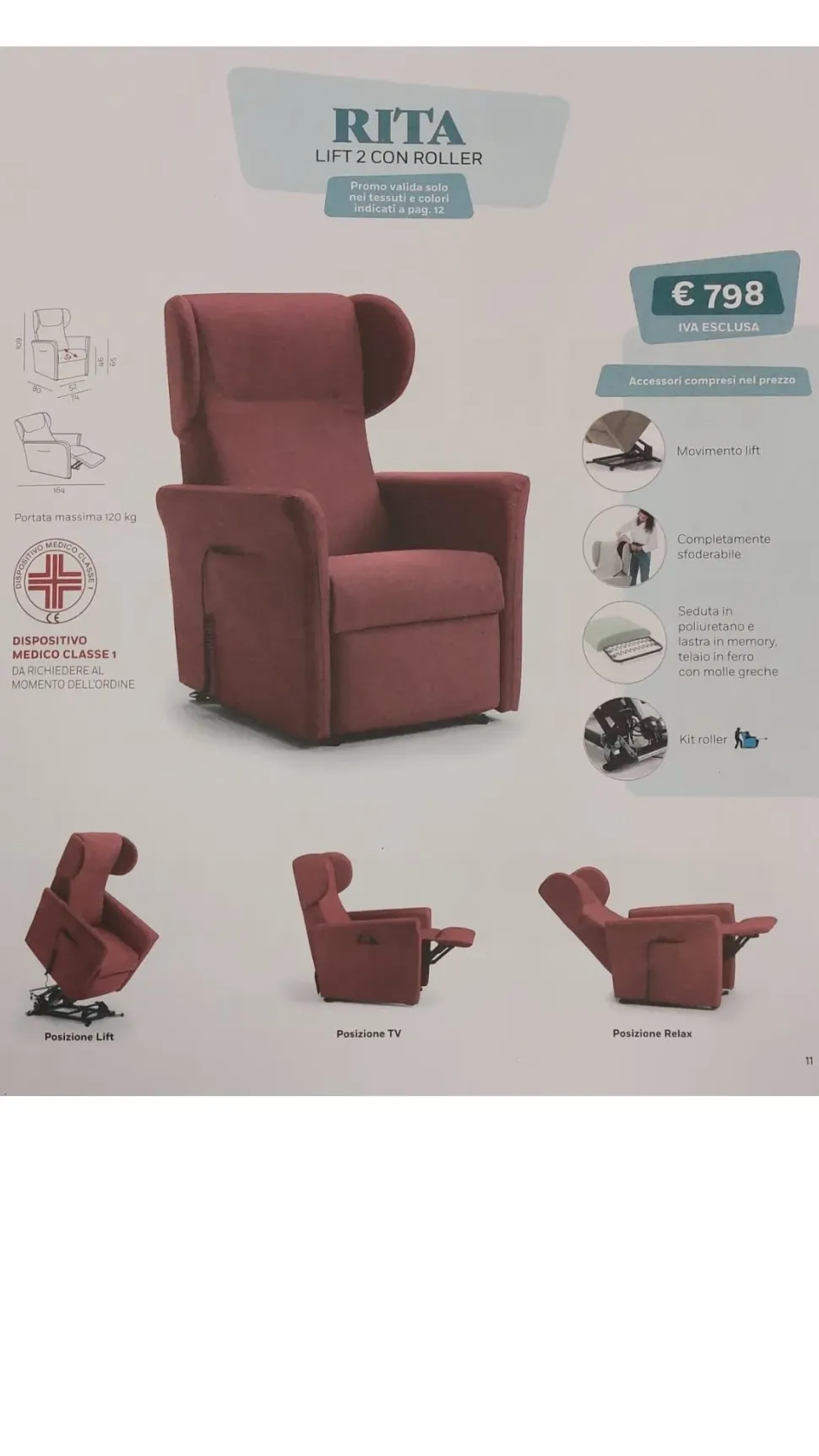 Poltrona in Tessuto Multipla Vitarelax a prezzo Outlet