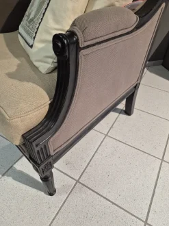 Poltrona Legno Dialma brown in Tessuto SCONTATA