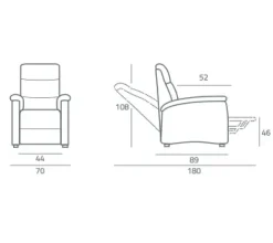 Poltrona relax Con movimento relax Metrò Mottes selection a prezzo Outlet