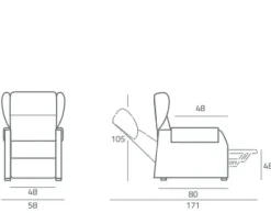 Poltrona relax in Tessuto Easy Mottes selection in Offerta Outlet