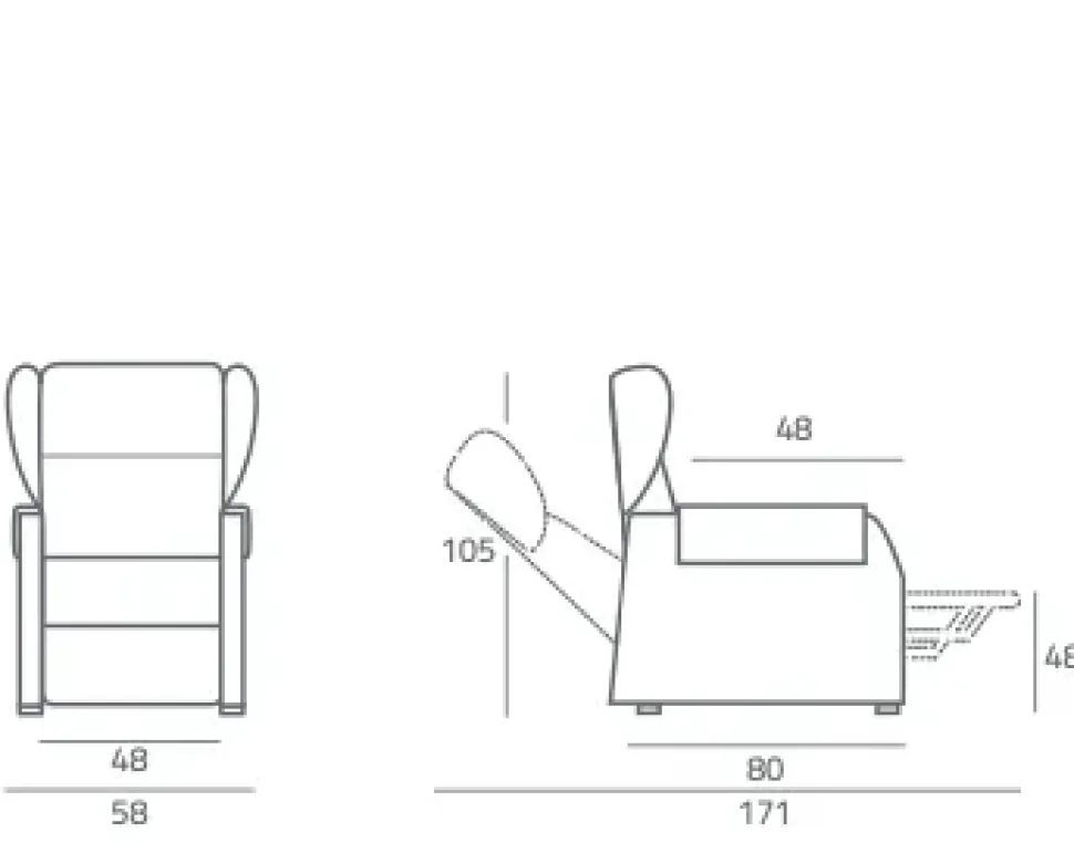 Poltrona relax in Tessuto Easy Mottes selection in Offerta Outlet