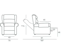 Poltrona relax modello Nuvola a marchio Mottes selection a prezzi outlet