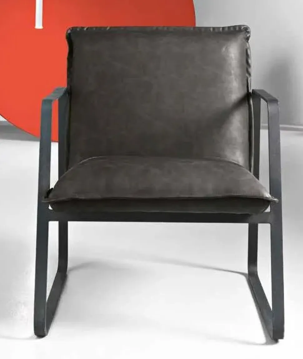 Poltroncina modello Sedia design mod italia 3 colori Md work in Ecopelle a prezzo Outlet