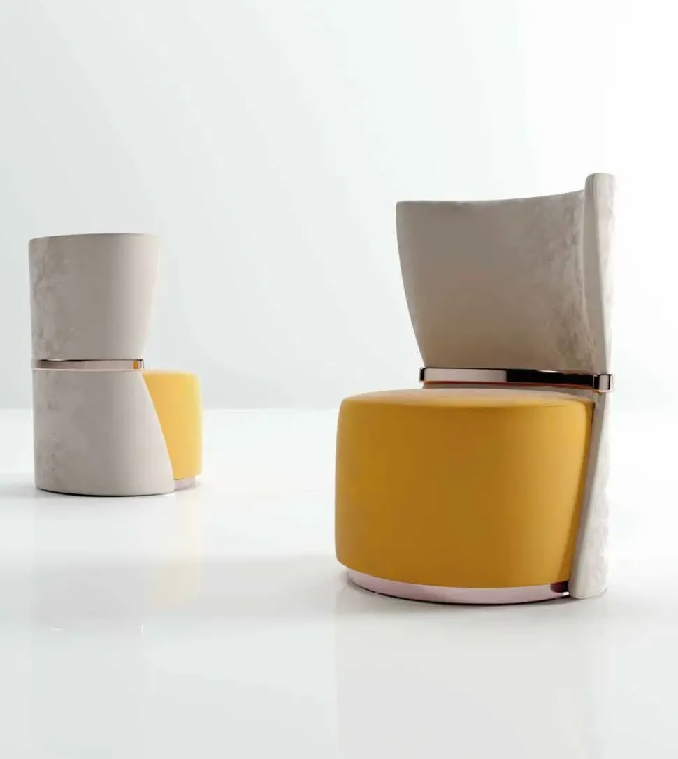 Poltroncina modello Velluto acciaio rosa Md work in Tessuto a prezzo Outlet