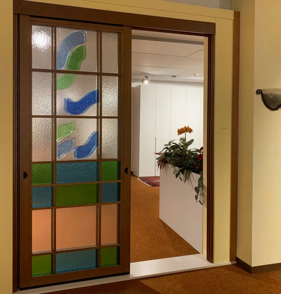 Porta moderna Longhi Vetro cattedrale in Offerta Outlet