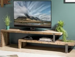 Porta tv di Outlet etnico modello Porta tv componibile in legno di recupero e metallo a PREZZI OUTLET