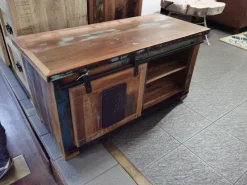 Porta tv di Outlet etnico modello Portatv jupiter naturale industriale a PREZZI OUTLET