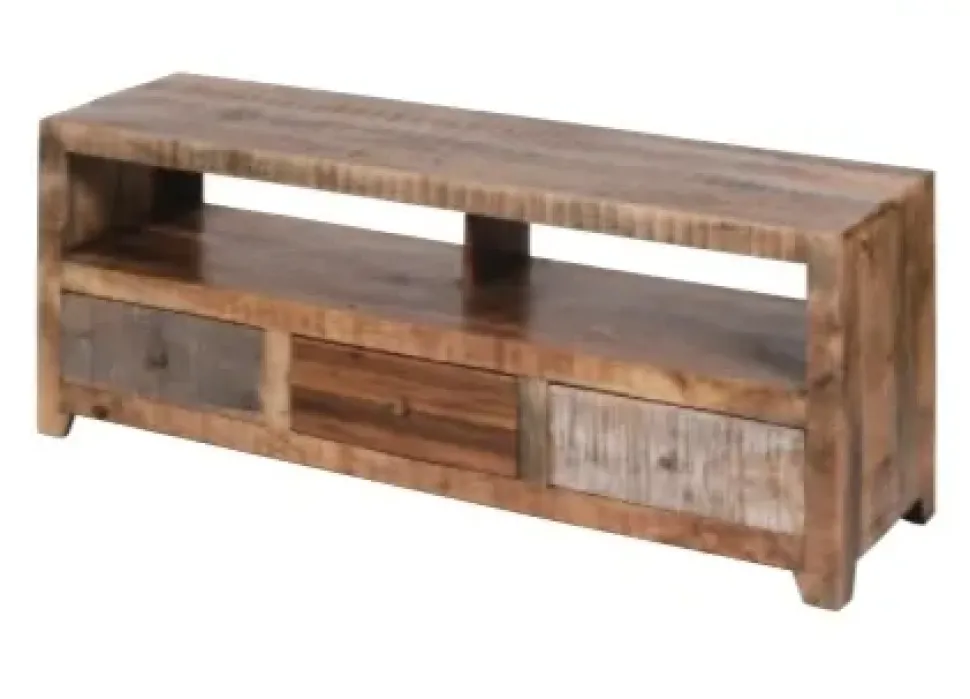 Porta tv Mobile basso portav brest 3 cassetti in offerta Outlet etnico con un ribasso esclusivo